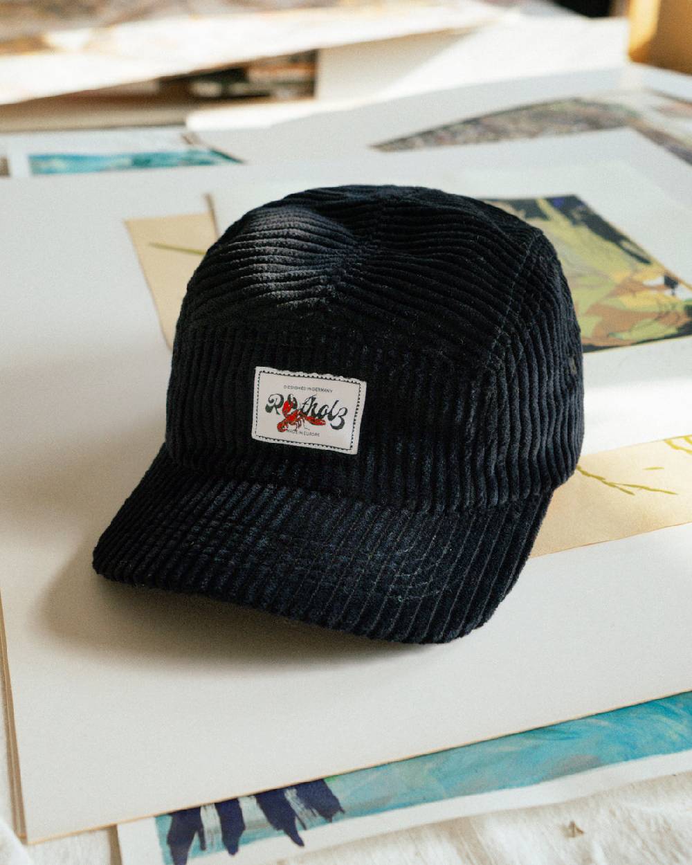 Rotholz Cord 5-Panel Bio Baumwolle - Schwarz Verkauf