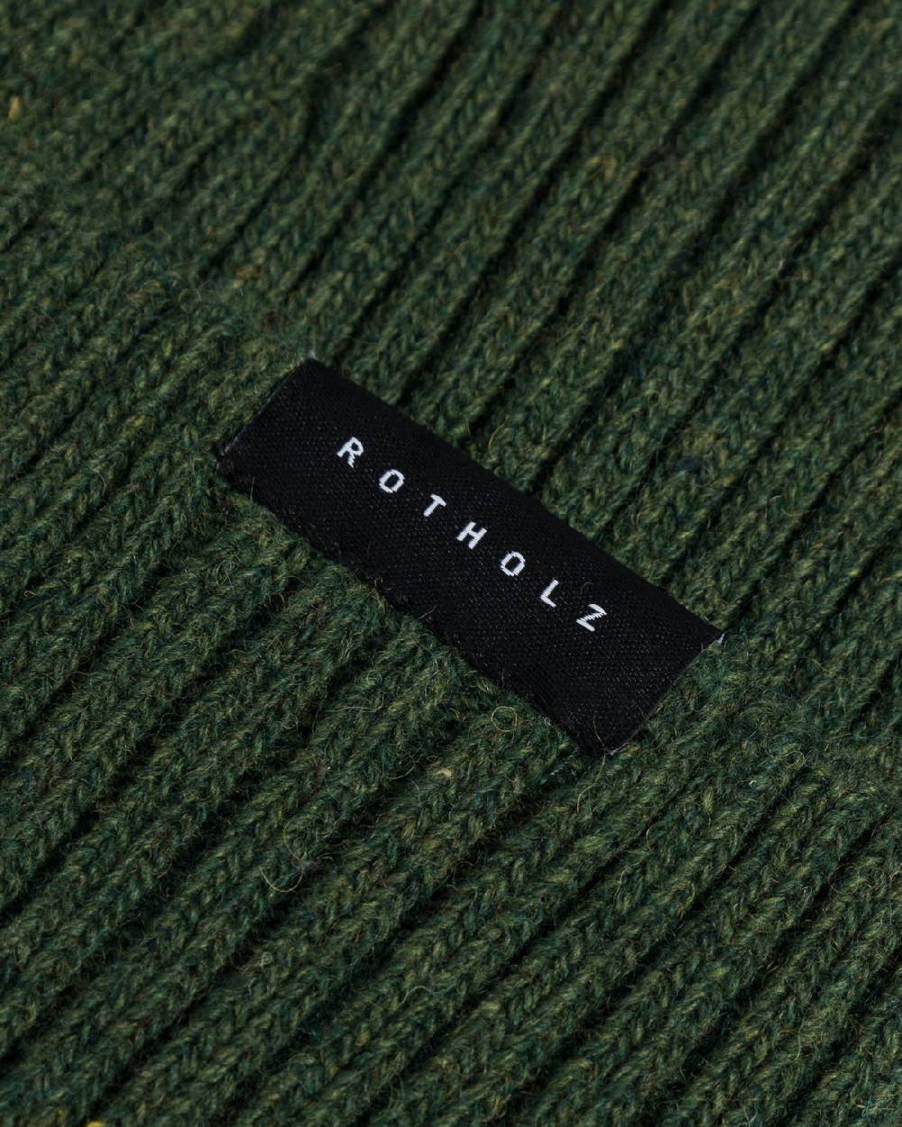 Rotholz Klassische Mütze Wollmix Ripp - Grün Günstig kaufen
