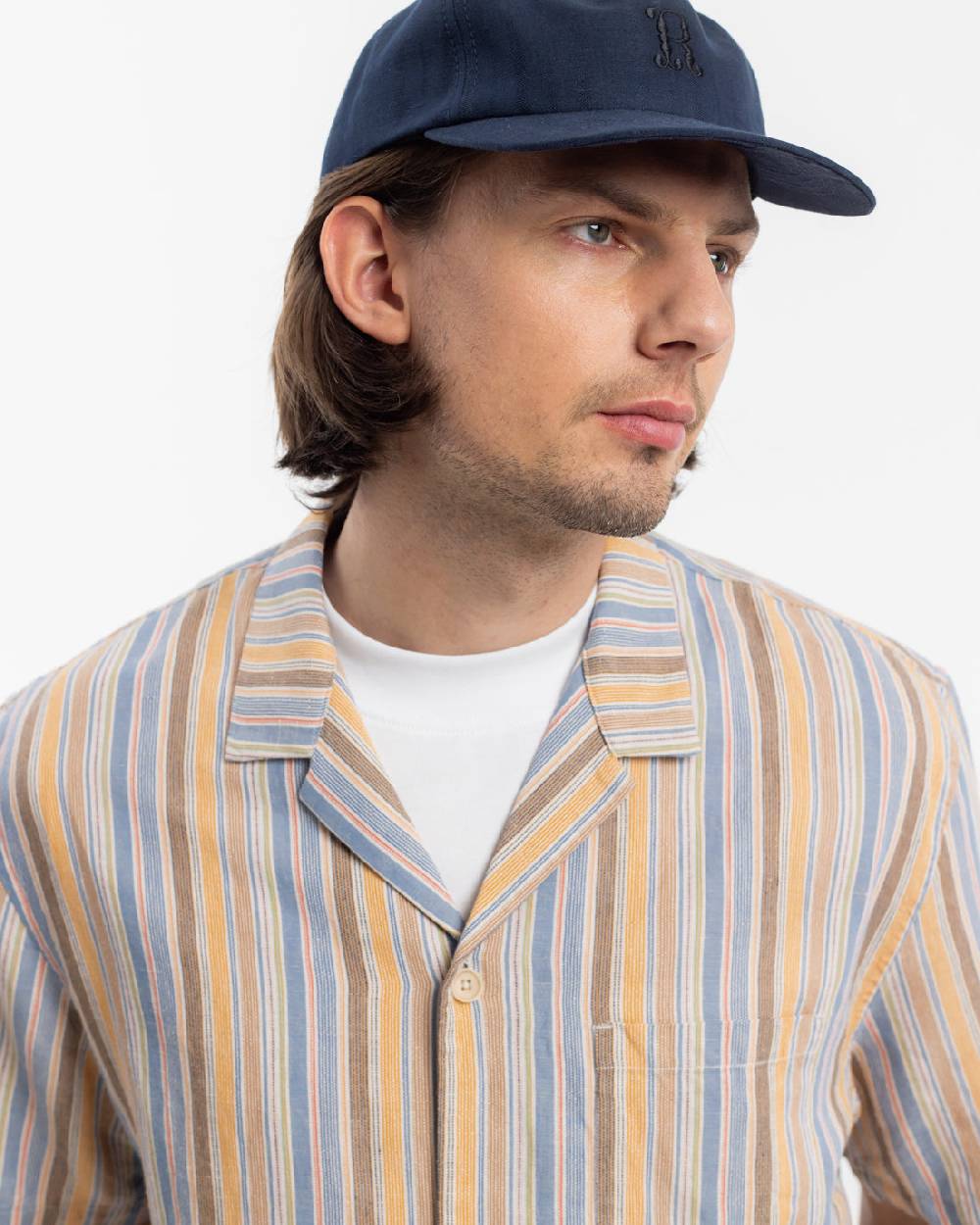 Rotholz Bowling Shirt Leinen Mix - Gestreift Großer Ausverkauf