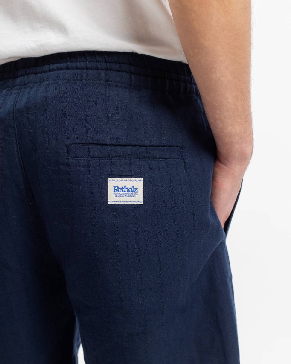 Rotholz Kurze Hose Leinen Mix - Dunkelblau Preisnachlass