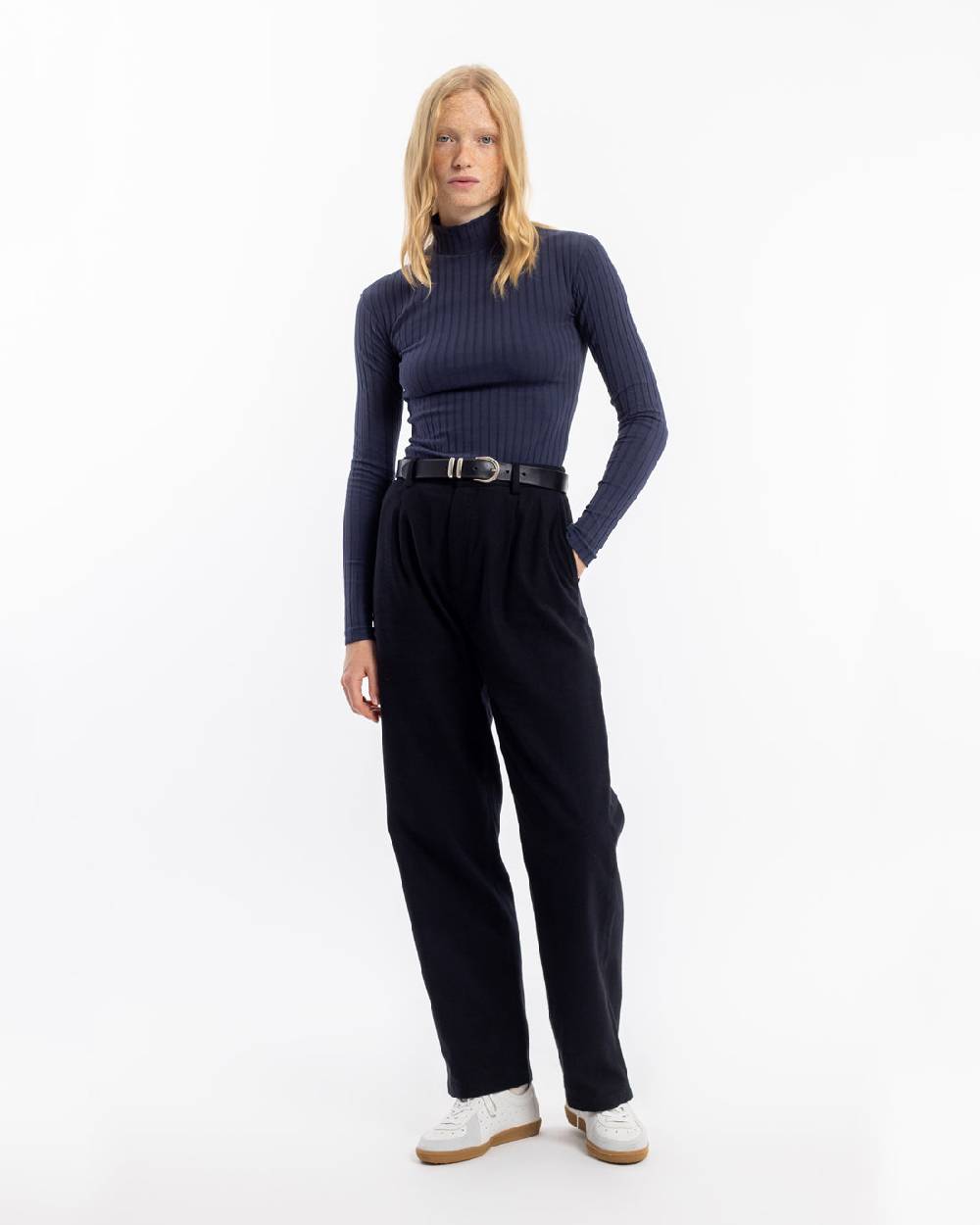 Rotholz Geripptes Longsleeve Bio Baumwolle - Dunkelblau Cyber Monday