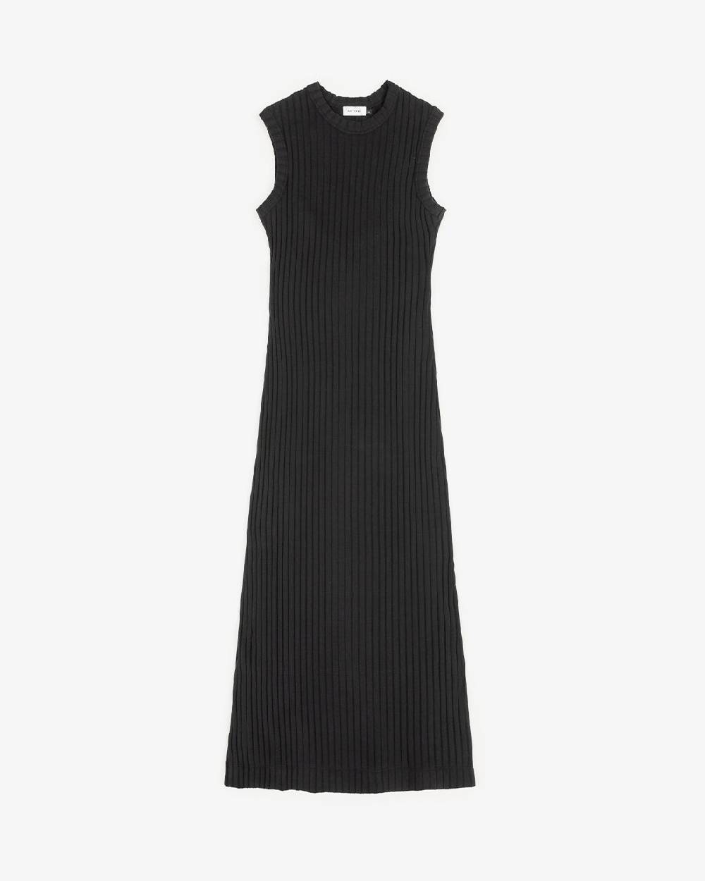 Rotholz Geripptes Kleid Bio Baumwolle - Schwarz