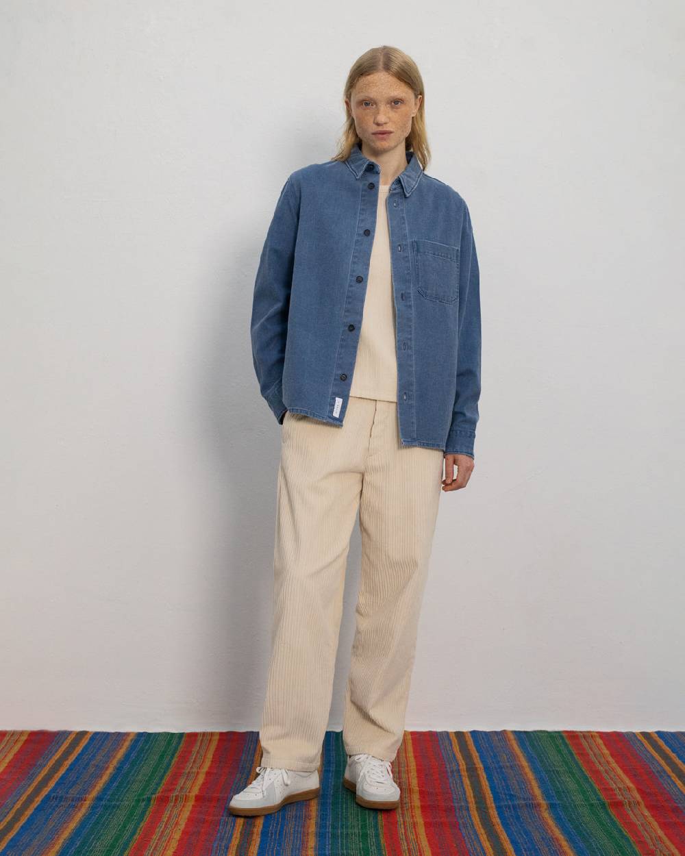 Rotholz Denim Hemd Recycelte Baumwolle - Blau Lagerräumung