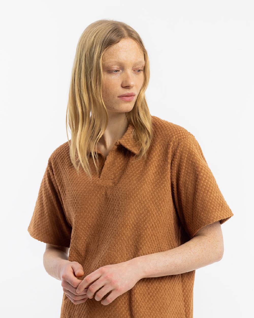 Rotholz Frottee Polo Bio Baumwolle - Karamell Tägliche Deals