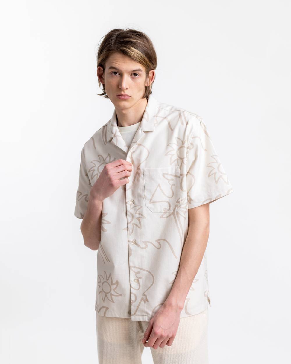 Rotholz Beachside Bowling Hemd Off-White Begrenzte Freigabe