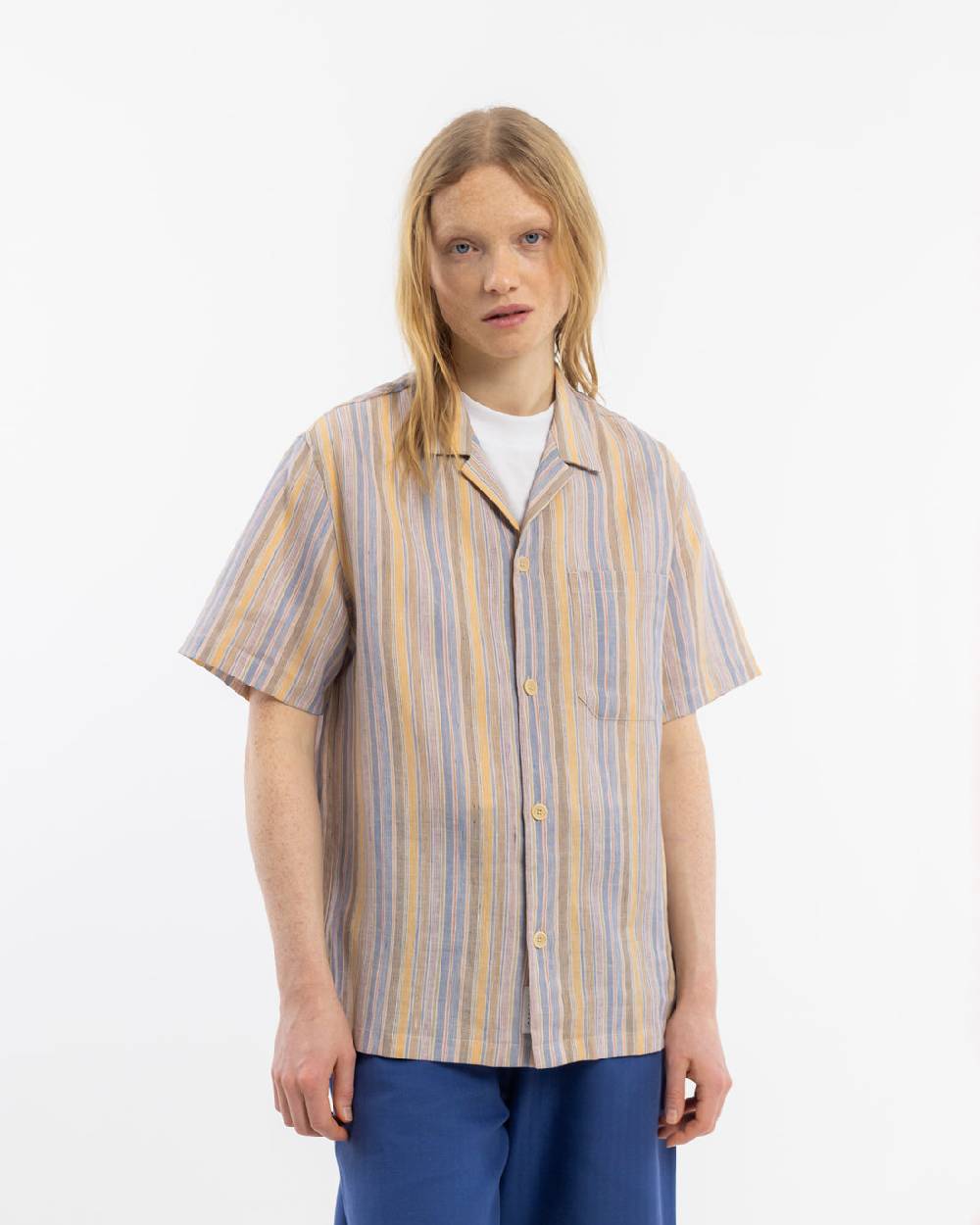 Rotholz Bowling Shirt Leinen Mix - Gestreift Bis zu 50% Rabatt