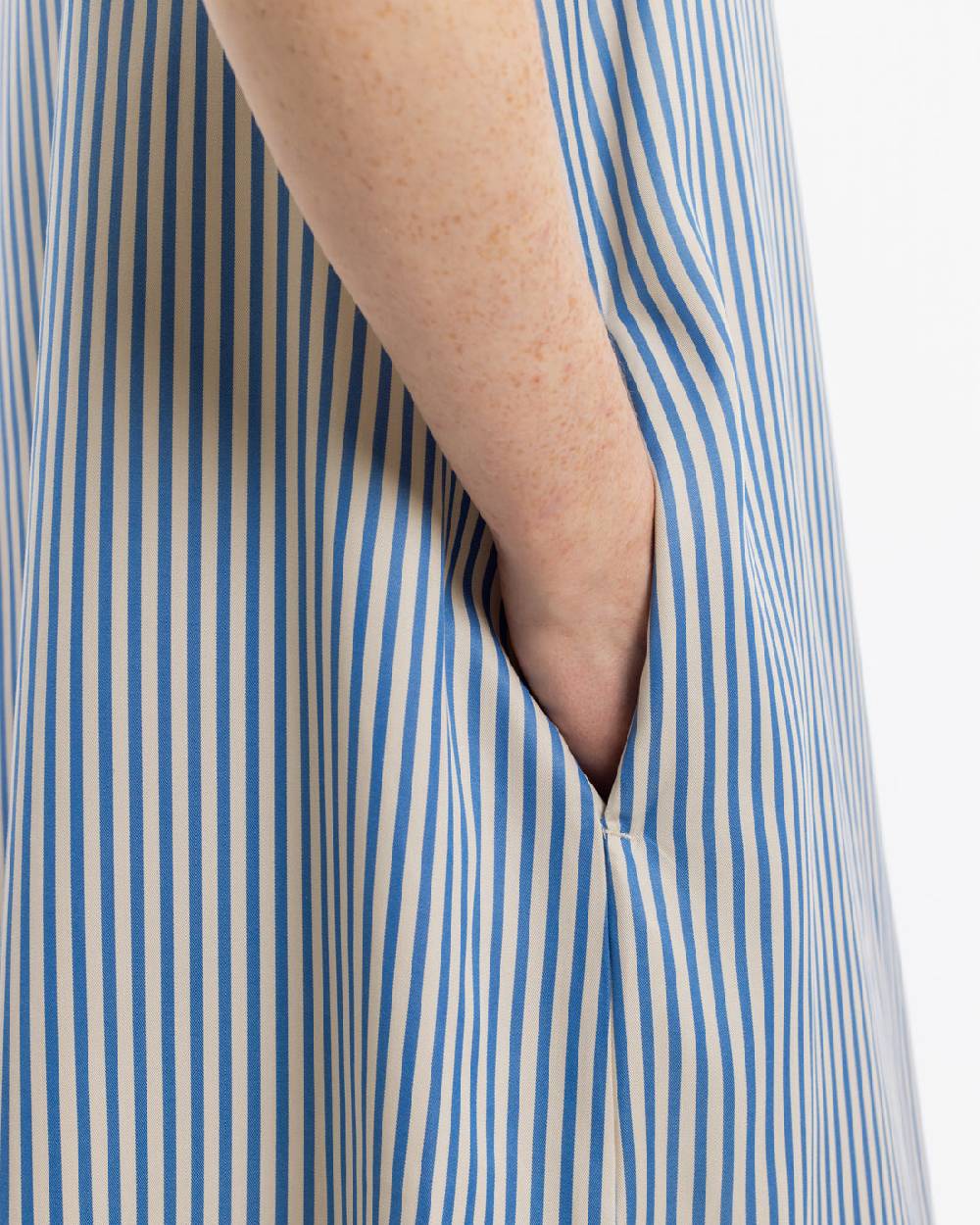 Rotholz Kaftan Kleid Lyocell - Blau Gestreift Bis zu 65% Rabatt