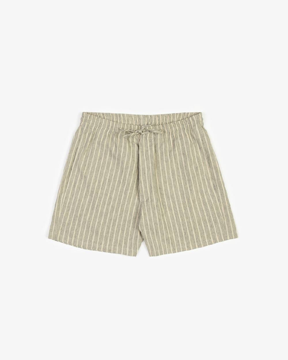 Rotholz Kurze Hose Leinen Mix - Grau Gestreift Online