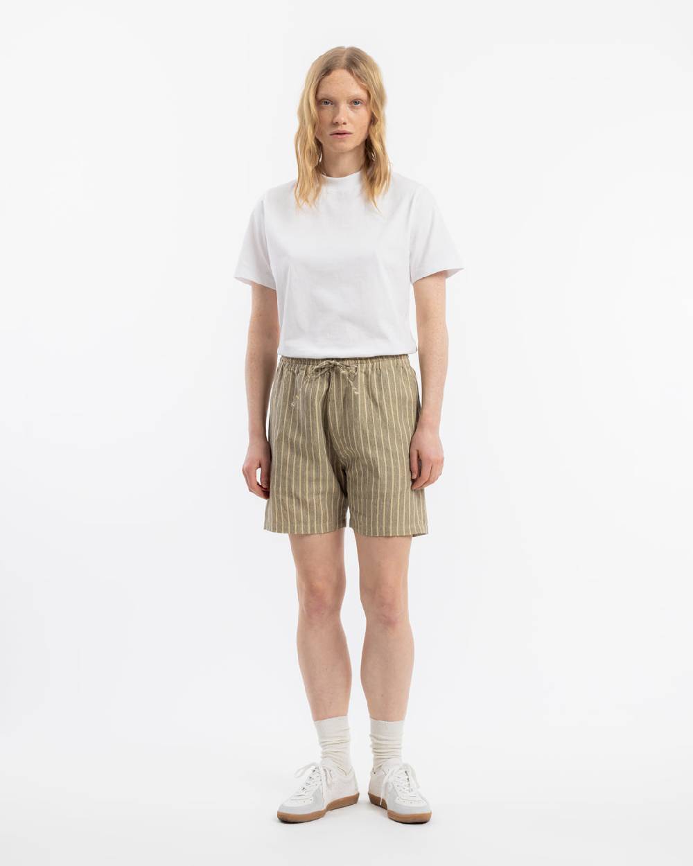 Rotholz Kurze Hose Leinen Mix - Grau Gestreift Online