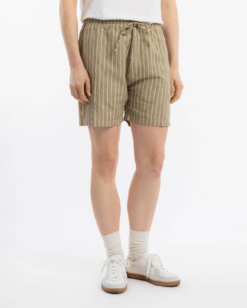 Rotholz Kurze Hose Leinen Mix - Grau Gestreift Online