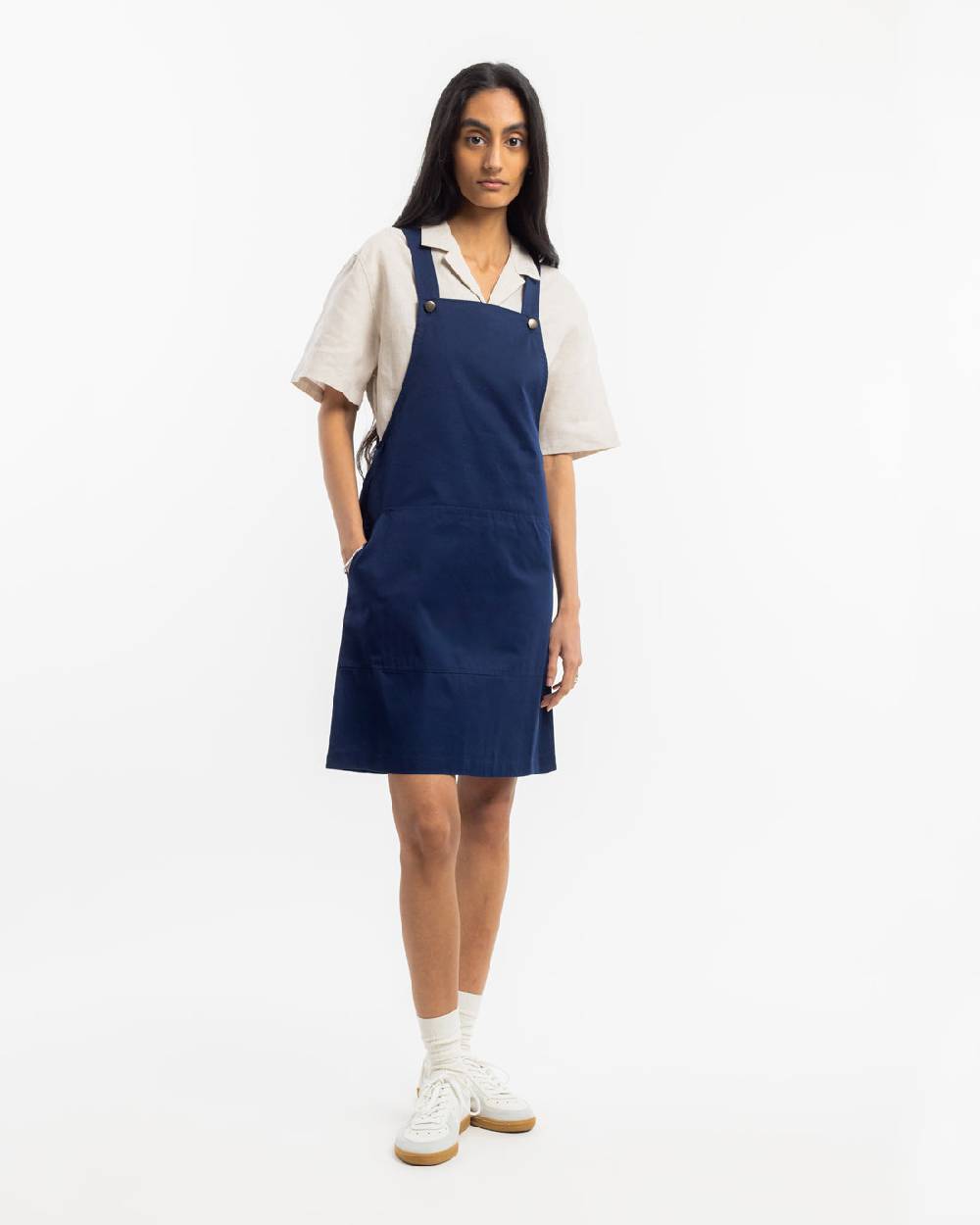 Rotholz Latzkleid aus Bio Canvas - Blau Verkauf