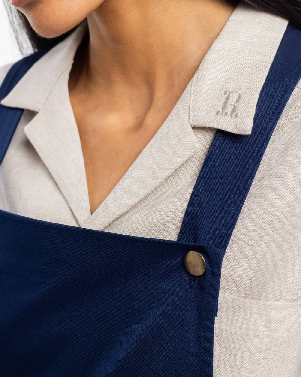 Rotholz Latzkleid aus Bio Canvas - Blau Verkauf