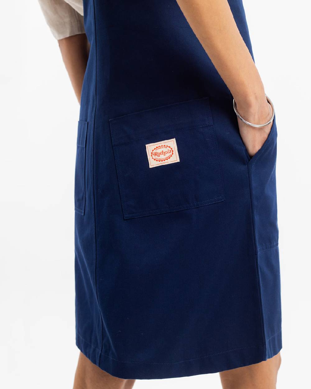Rotholz Latzkleid aus Bio Canvas - Blau Verkauf