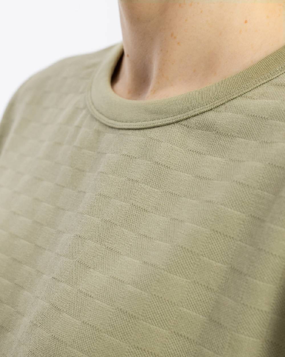 Rotholz Strukturiertes T-Shirt Bio Baumwolle - Grün Schlussverkauf