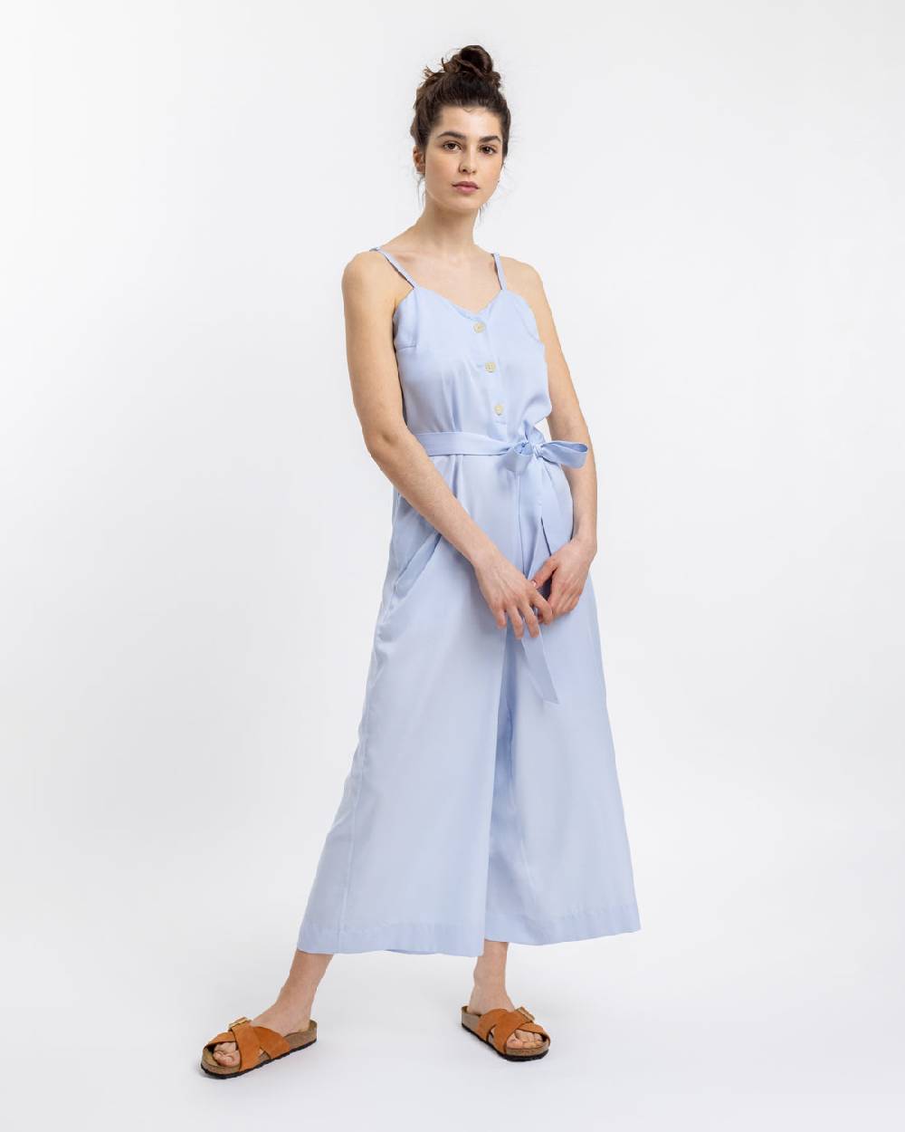 Rotholz Jumpsuit aus Lyocell Hellblau Fabrik Onlineshop