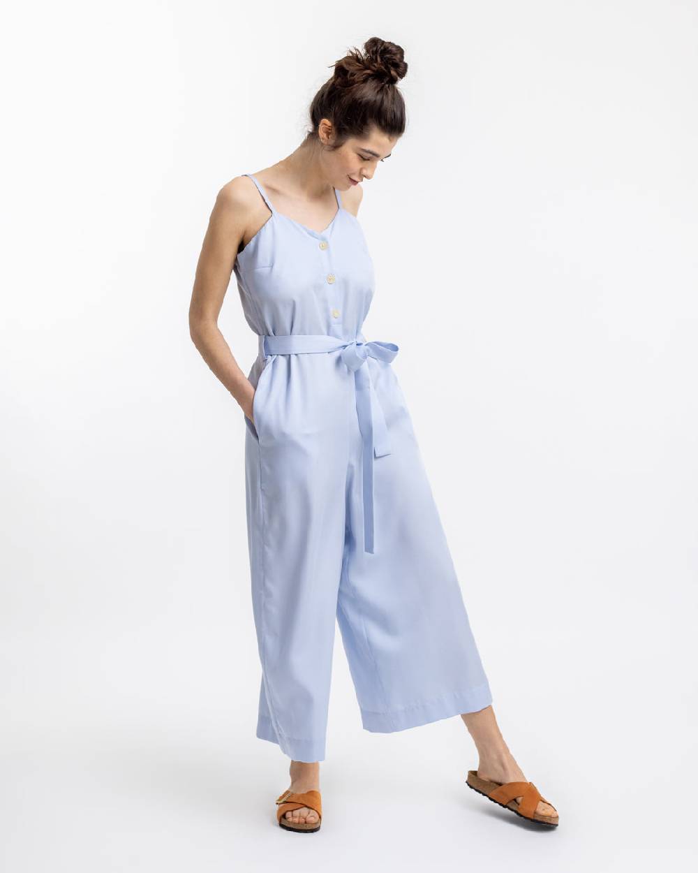 Rotholz Jumpsuit aus Lyocell Hellblau Fabrik Onlineshop