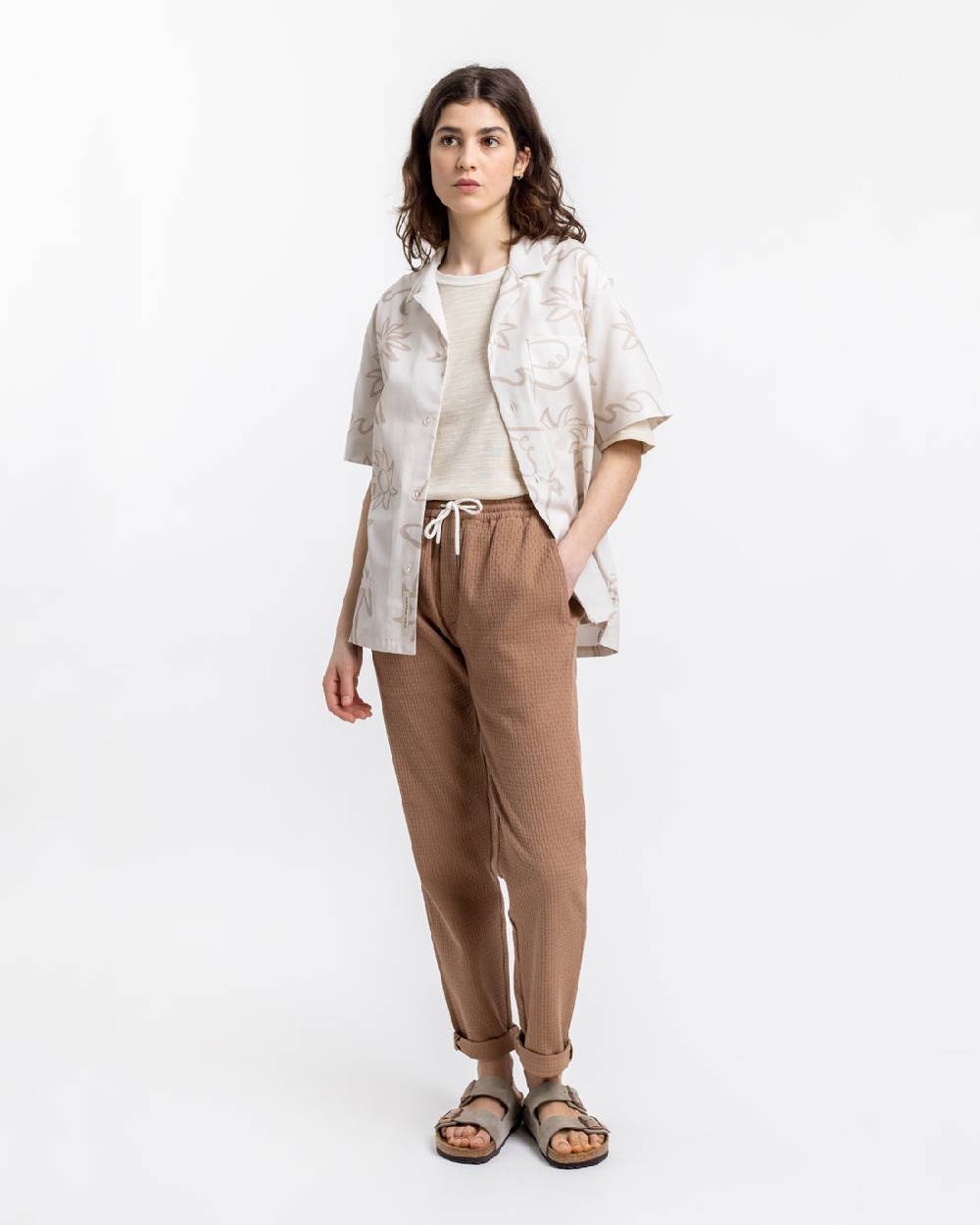 Rotholz Beachside Bowling Hemd Off-White Rabatt