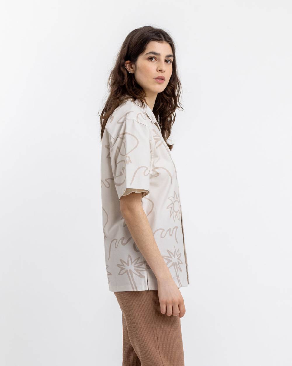 Rotholz Beachside Bowling Hemd Off-White Rabatt