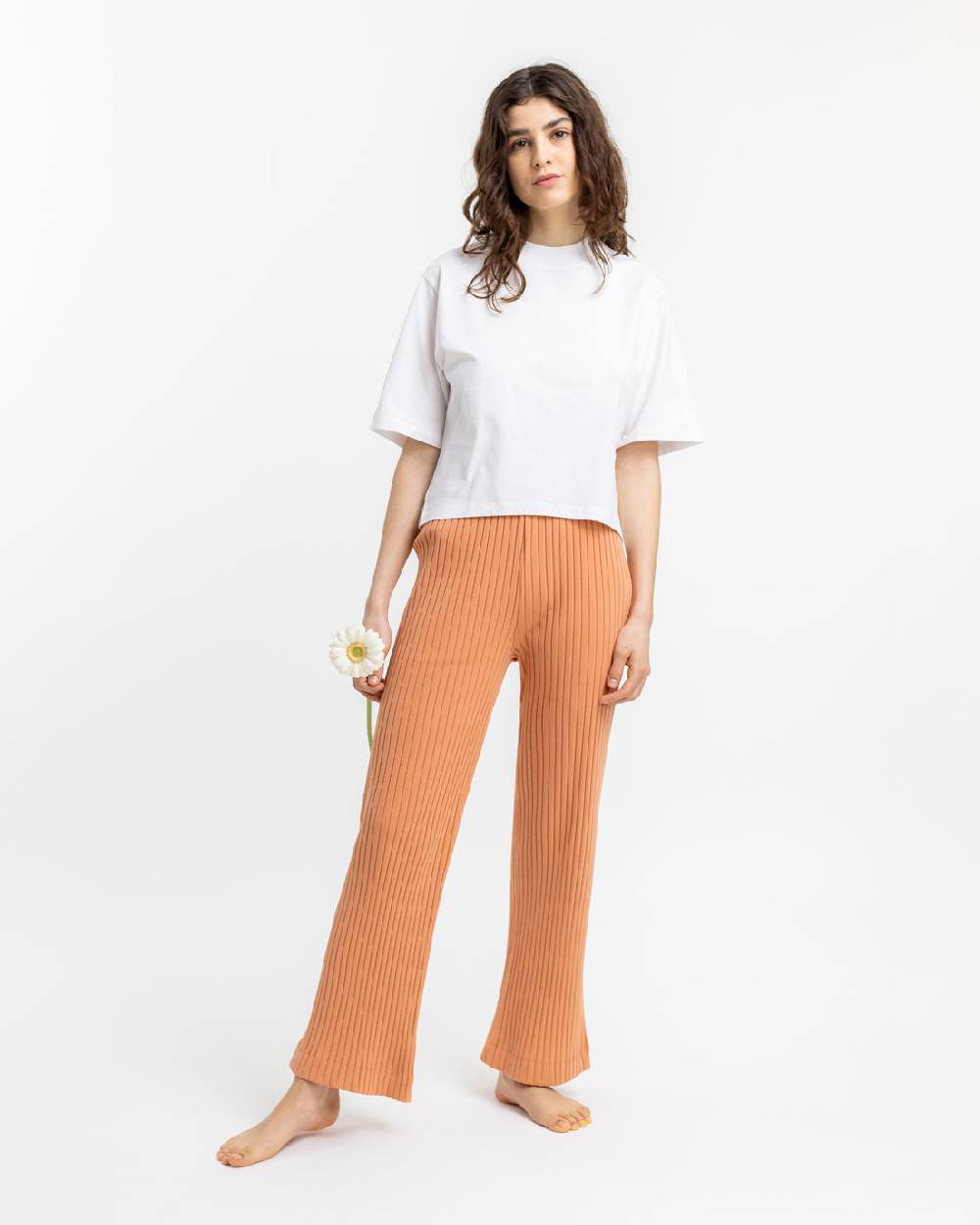 Rotholz Gerippte Hose aus Bio-Baumwolle Apricot Günstig kaufen