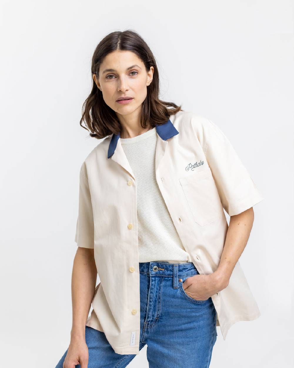 Rotholz Bowling Hemd mit Kontrastkragen Off-White Flash Sale