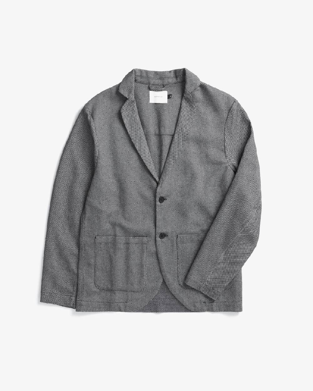 Rotholz Workwear Blazer aus Bio Twill Schwarz Kariert Preisnachlass