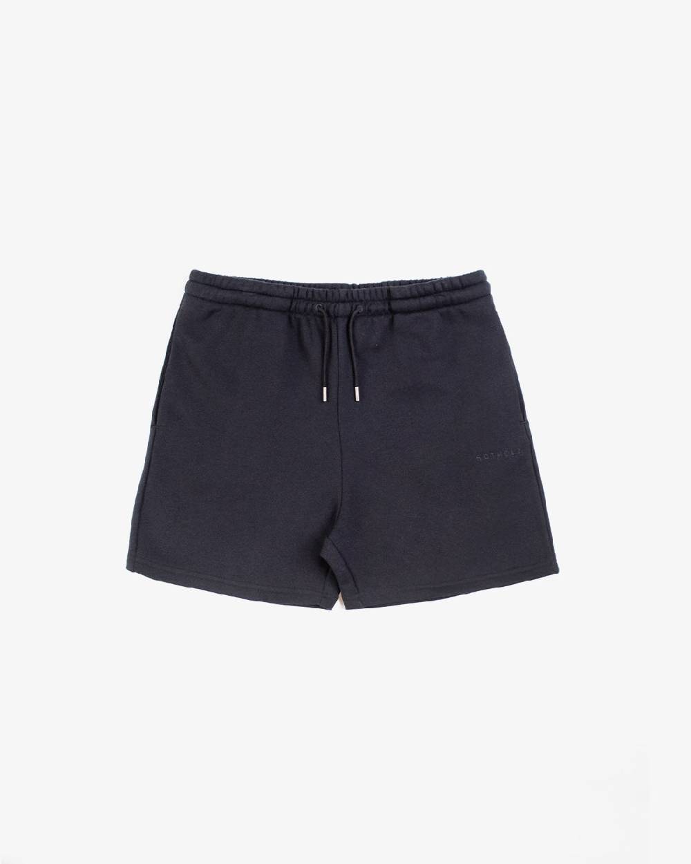 Rotholz Logo Sweatshorts aus Bio-Baumwolle Schwarz Jubiläumsangebot