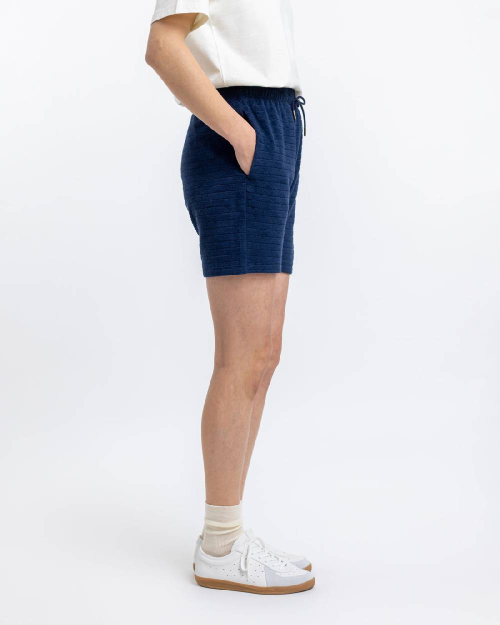 Rotholz Frottee Shorts aus Bio-Baumwolle Blau Lagerräumung