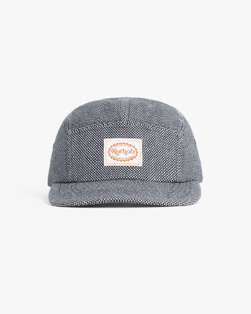 Rotholz Retro 5-Panel Cap Schwarz Kariert Heißer Verkauf