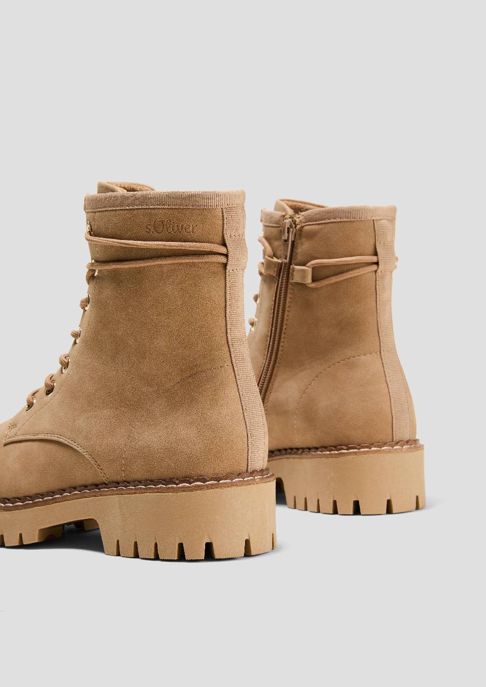 S.Oliver Schnürstiefel in Leder-Optik Kostenloser Versand international