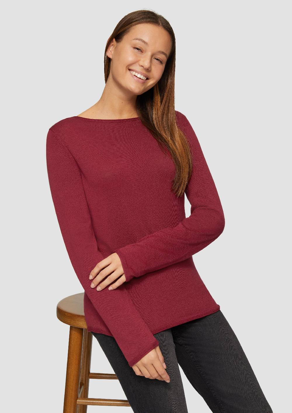 S.Oliver Leichter Feinstrickpullover mit Rollkante zollfrei