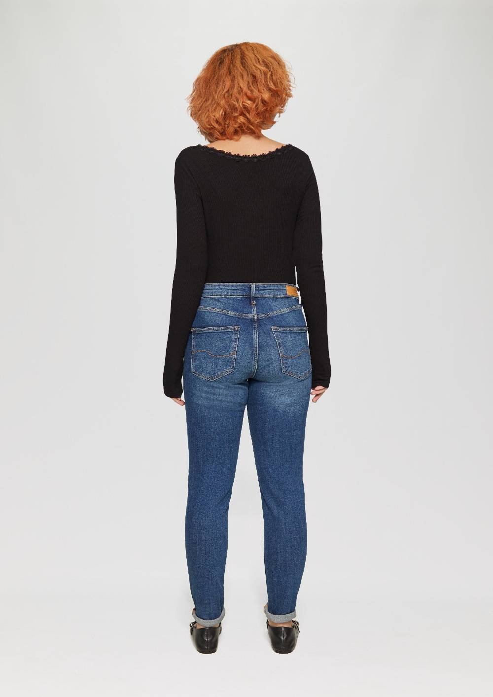 S.Oliver Rippshirt aus Viskosemix mit Spitzendetail Auslauf