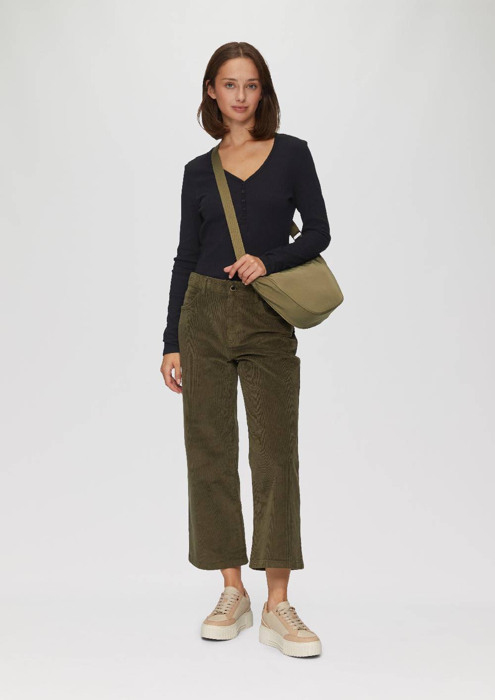 S.Oliver Stretchiges Longsleeve mit Henleyausschnitt Verkauf