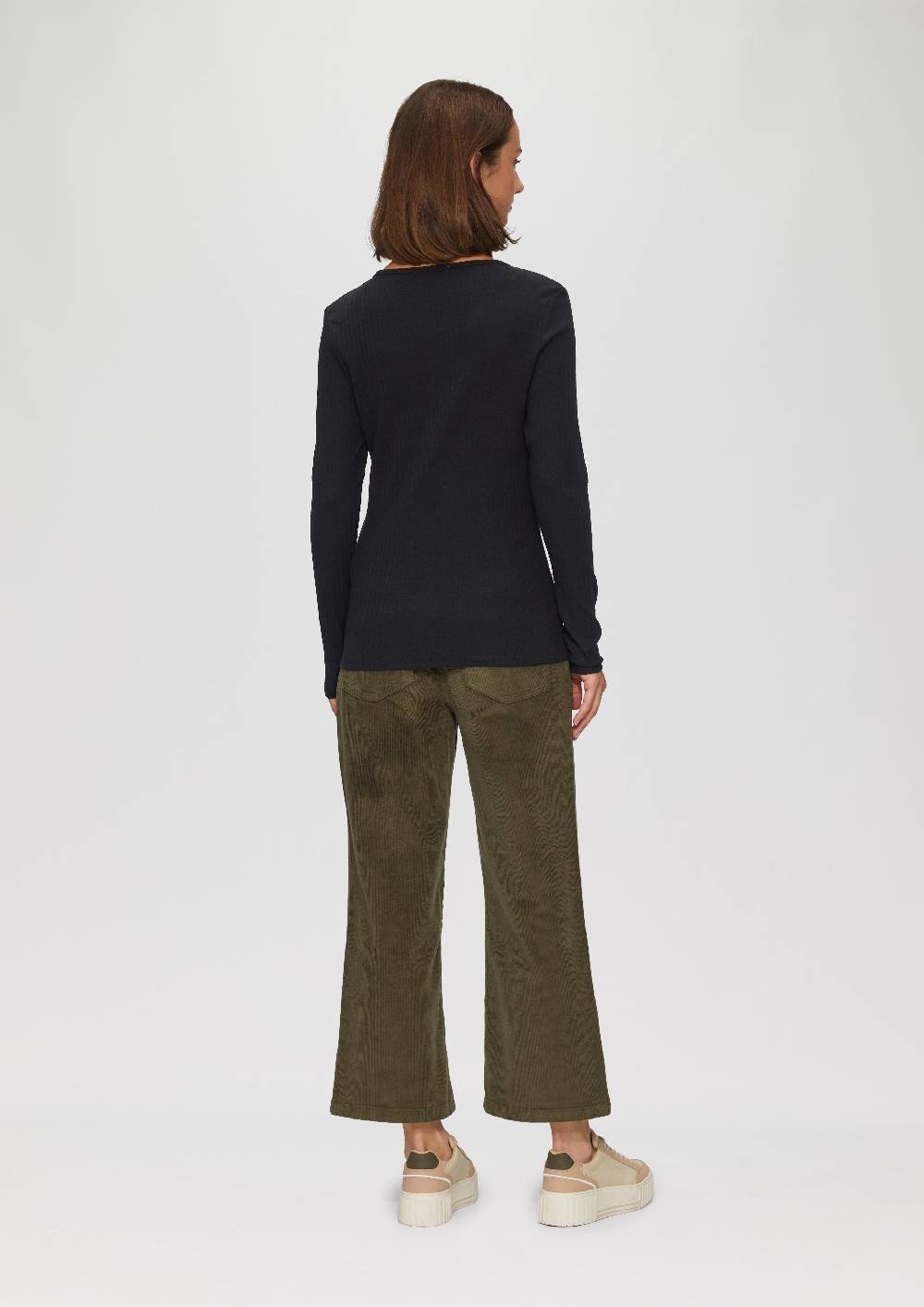 S.Oliver Stretchiges Longsleeve mit Henleyausschnitt Verkauf