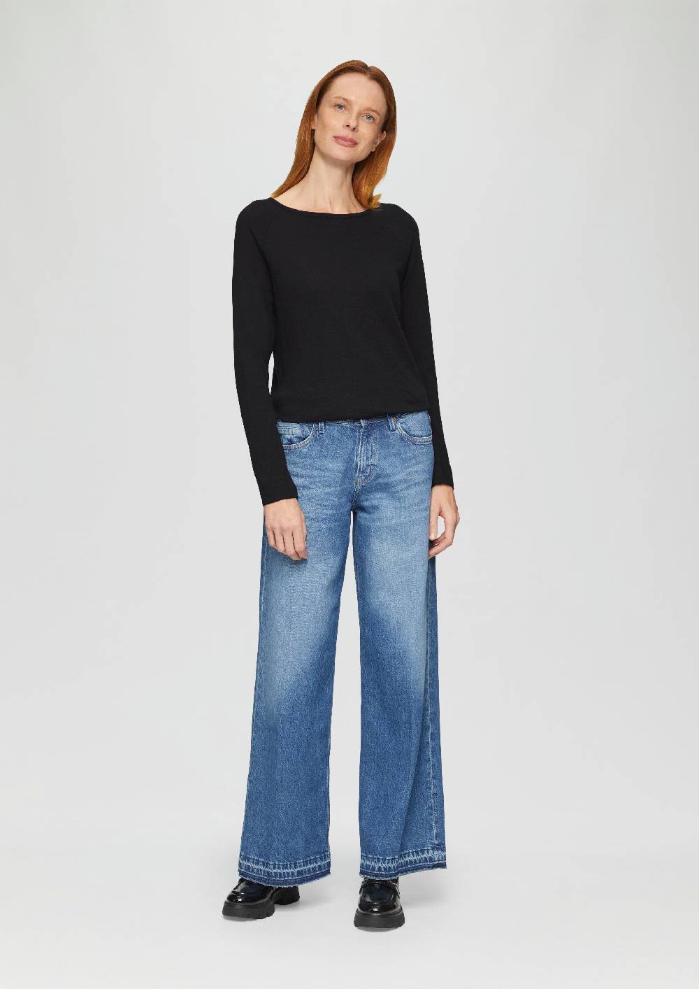 S.Oliver Langarmshirt mit Flammgarnstruktur und Raglanärmeln im Angebot