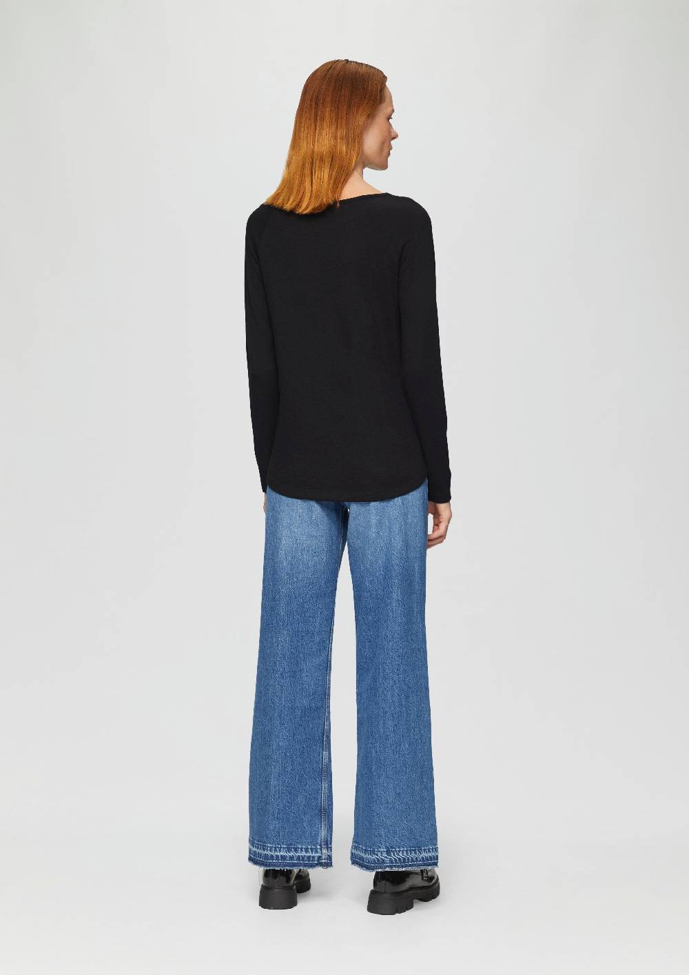S.Oliver Langarmshirt mit Flammgarnstruktur und Raglanärmeln im Angebot
