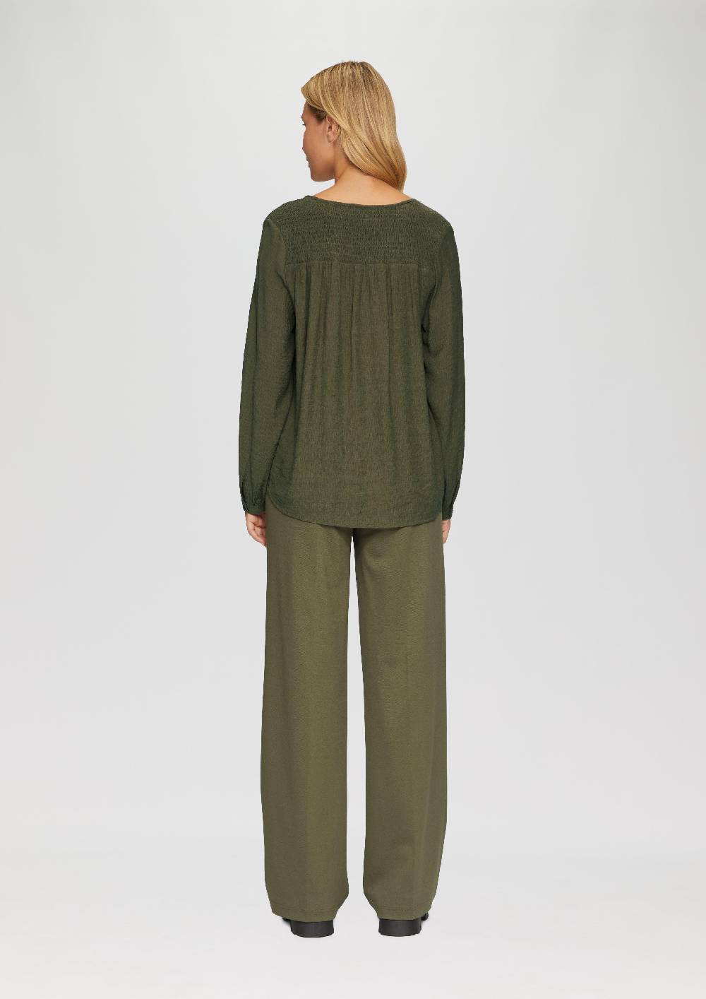 S.Oliver Strukturierte Bluse aus Viskosemix mit Smok Details Sonderangebot