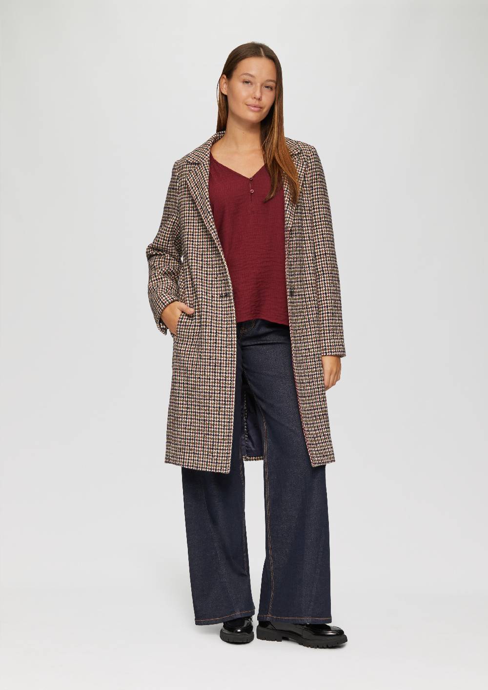 S.Oliver Strukturierte Bluse aus Viskosemix mit Smok Details Rabatt