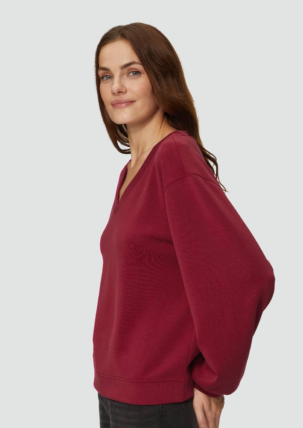 S.Oliver Scuba-Sweatshirt mit V-Ausschnitt Günstig kaufen