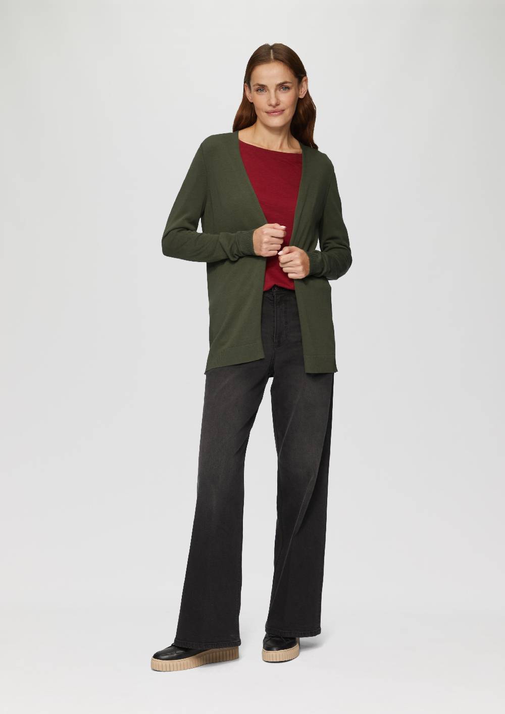 S.Oliver Cardigan aus Viskose-Baumwollmix Preisnachlass