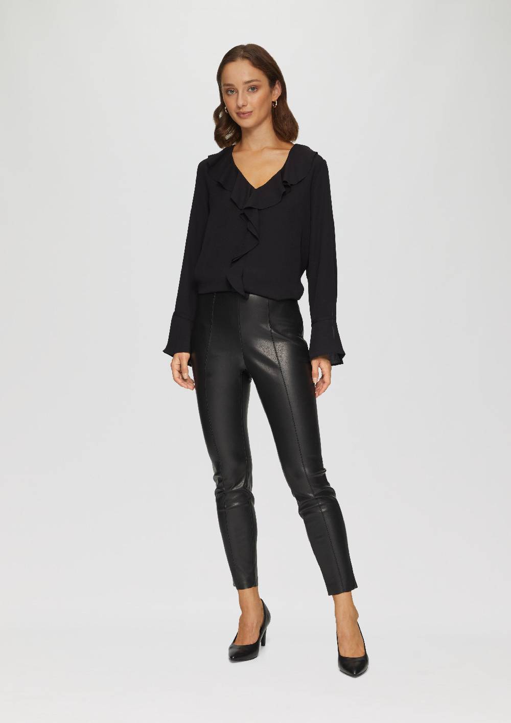 S.Oliver Volantbluse mit V-Ausschnitt Black Friday