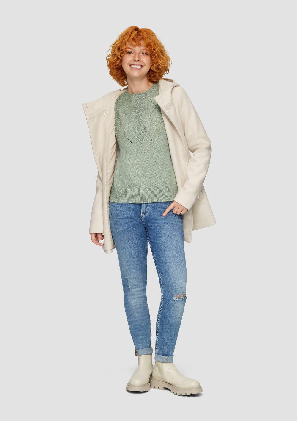 S.Oliver Pullover aus Viskosemix mit Ajour-Muster Vatertagsangebot