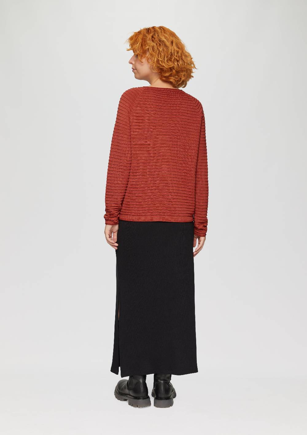 S.Oliver Pullover mit Strukturmuster aus Viskosemix Valentinstagsangebot