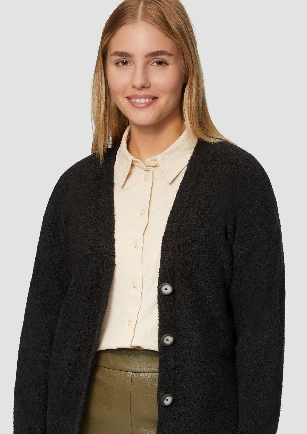 S.Oliver Strickjacke aus Baumwoll-Bouclé Heißer Verkauf