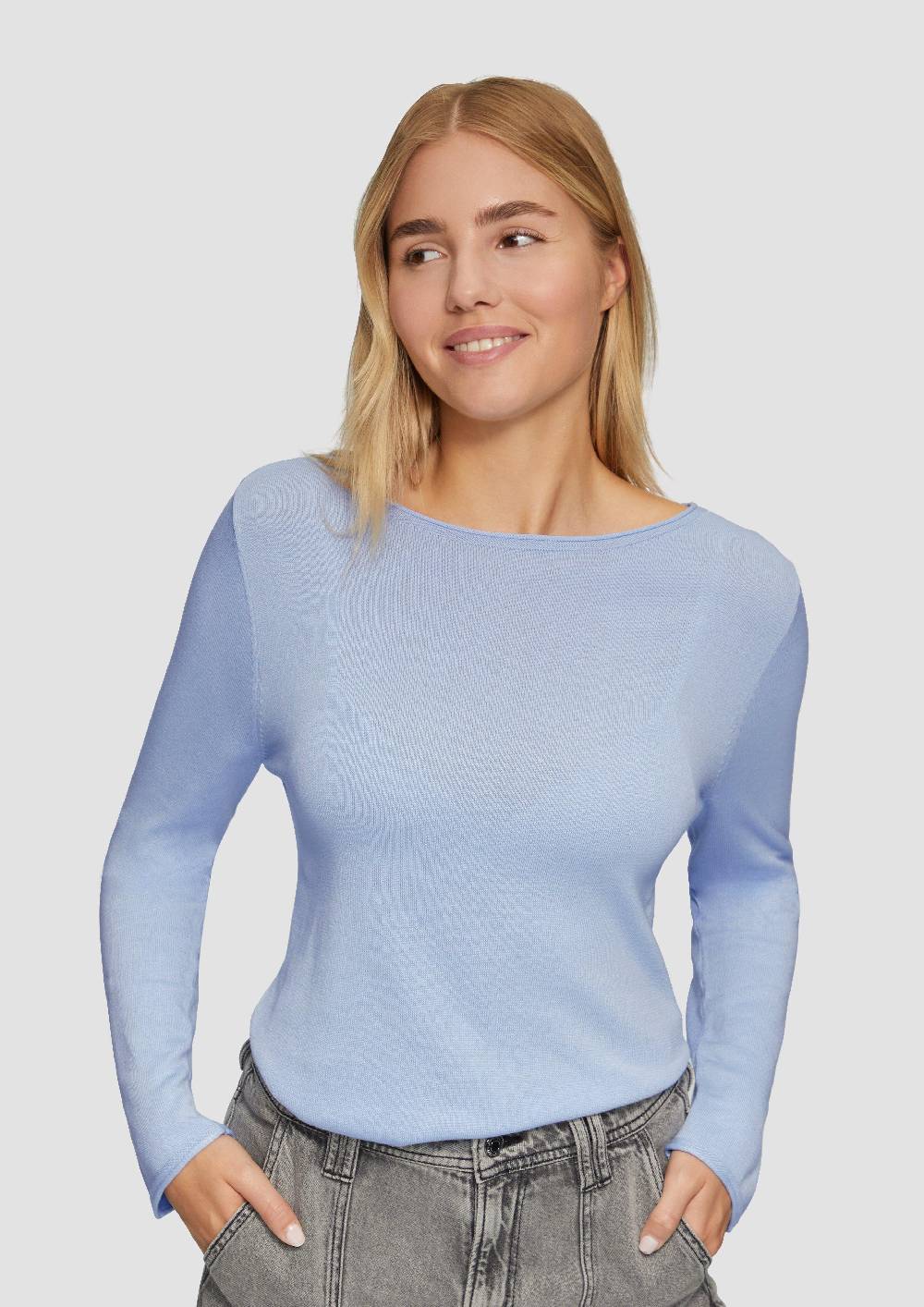 S.Oliver Leichter Feinstrickpullover mit Rollkante Sonderangebote
