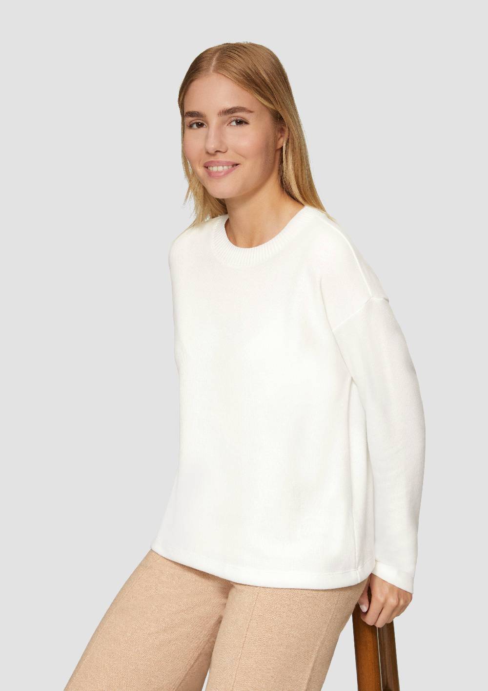 S.Oliver Weiches Sweatshirt mit gebrushter Oberfläche Letzter Tag