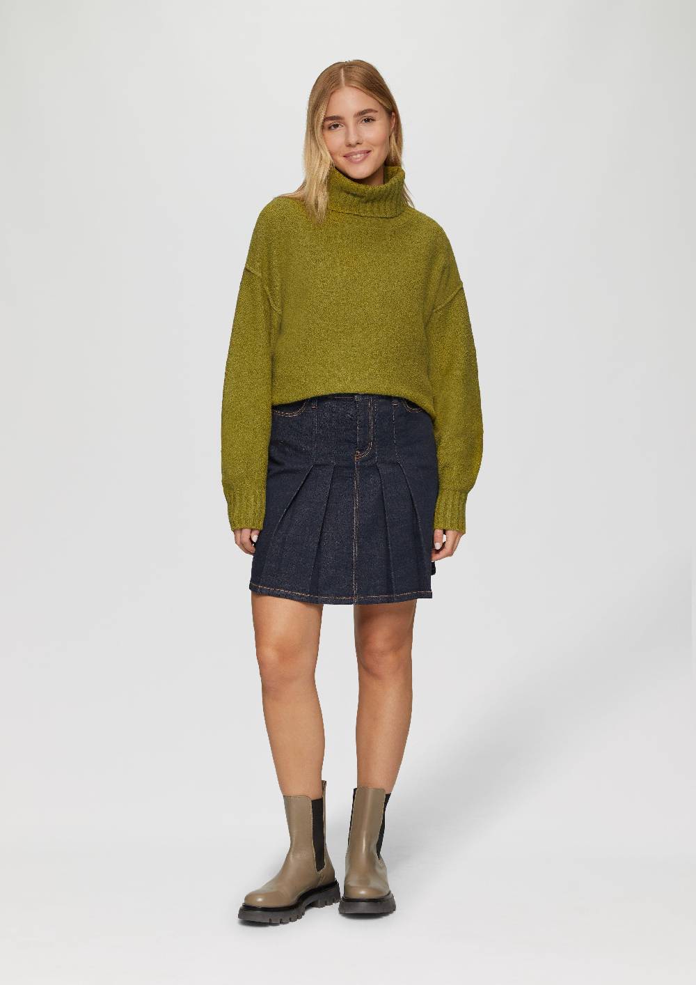 S.Oliver Weicher Rollkragenpullover aus Baumwoll-Bouclé Bis zu 50% Rabatt