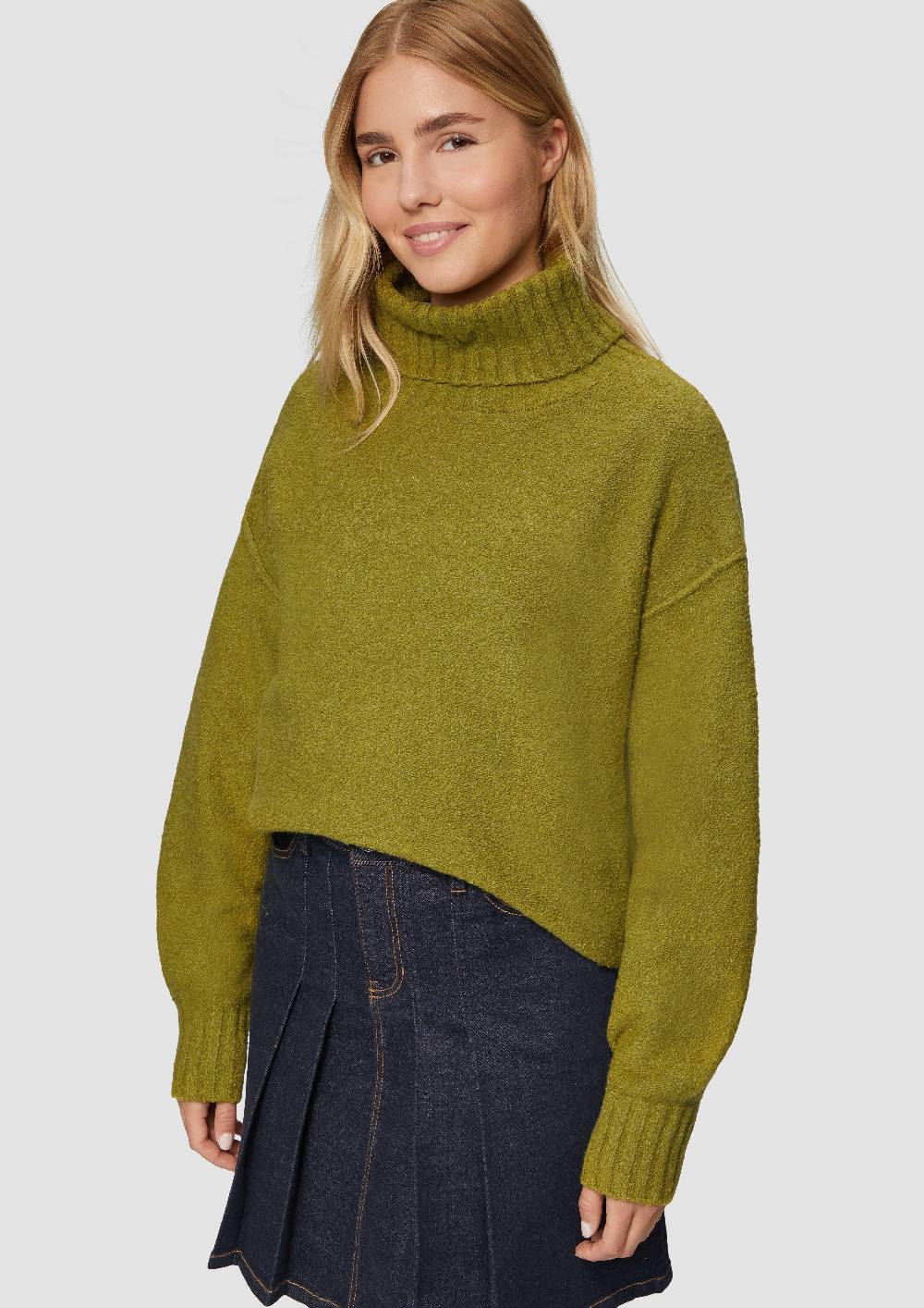 S.Oliver Weicher Rollkragenpullover aus Baumwoll-Bouclé Bis zu 50% Rabatt