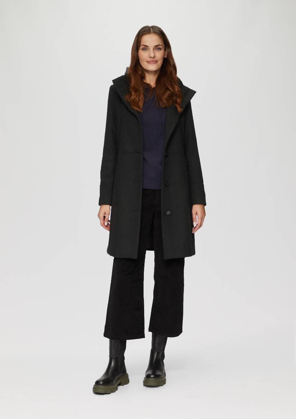 S.Oliver Twillmantel mit Strick-Stehkragen und Eingrifftaschen Discount Store für neue Produkte