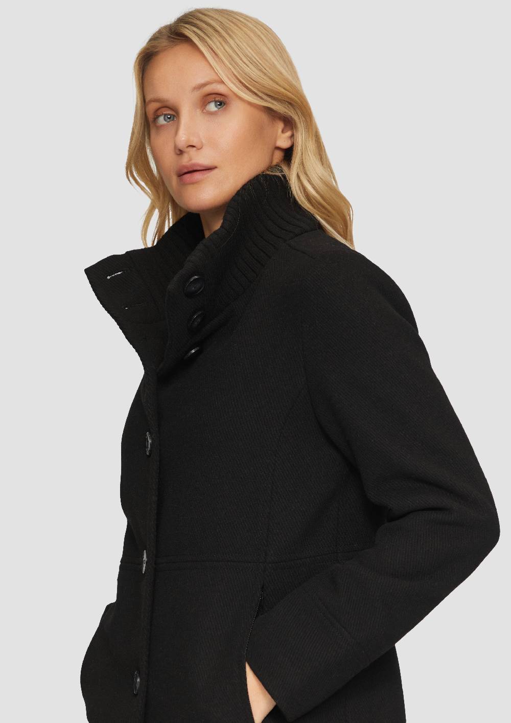S.Oliver Twilljacke mit Strick-Stehkragen und Eingrifftaschen Riesige Rabatte