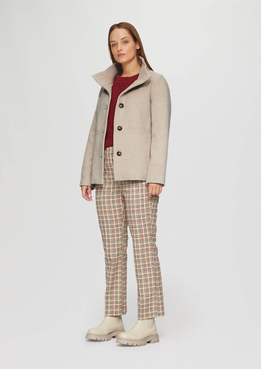 S.Oliver Twilljacke mit Strick-Stehkragen und Eingrifftaschen Clearance-Verkauf